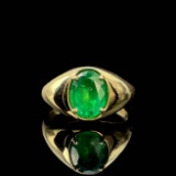 14k Gold 1.50 Ct Natural Emerald Ring