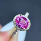 14k Gold 1.65 Ctw Natural Sapphire & Diamond Ring