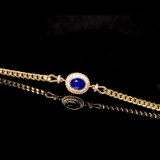 14k Gold 1.28 Ctw Natural Sapphire & Diamond Bracelet