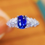 14k Gold 1.57 Ctw Natural Sapphire & Diamond Ring