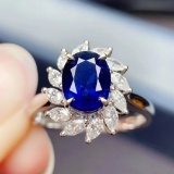14k Gold 2.17 Ct Natural Sapphire & Diamond Ring