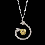 14k Gold 0.50 Ct Natural Color Diamond Necklace