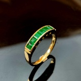 14k Gold 0.85 Ct Natural Emerald Ring