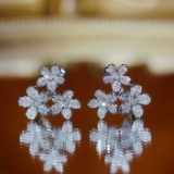 14k Gold 0.56 Ct Natural H Diamond Earrings