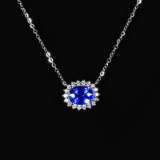 14k Gold 1.43 Ctw Natural Sapphire & Diamond Necklace