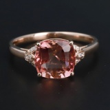 14k Gold 2.45 Ct Natural Tourmaline & Diamond Ring