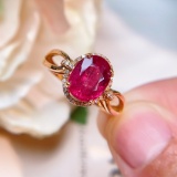 14k Gold 2.30 Ct Natural Tourmaline & Diamond & Solitaire Ring