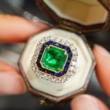 14k Gold 2.73 Ctw Natural Emerald & Diamond Ring/pendant