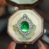 14k Gold 2.70 Ct Natural Emerald & Diamond Ring/pendant