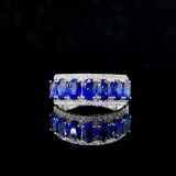 14k Gold 2.31 Ctw Natural Sapphire & Diamond Ring