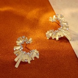 14k Gold 0.7 Ct Natural H Diamond Earrings