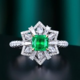 14k Gold 1.45 Ctw Vivid Green Natural Emerald & Diamond Ring/pendant