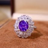 14k Gold 3.57 Ctw Natural Sapphire & Diamond Ring