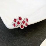 14k Gold 1.59 Ctw Natural Ruby & Diamond Ring