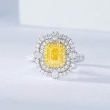 14k Gold 1.96 Ctw Natural Yellow Diamond & Diamond Ring/pendant