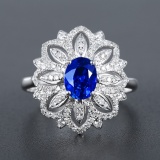 14k Gold 1.61 Ctw Natural Sapphire & Diamond Ring
