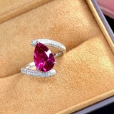 14k Gold 3.80 Ctw Natural Tourmaline & Diamond Ring