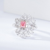 Gia Certified 14k Gold 1.77 Ctw Natural Pink Diamond & Diamond Ring