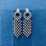 14k Gold 3 Ct Natural H Diamond Earrings