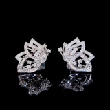 14k Gold 0.65 Ct Natural H Diamond & Butterfly Earrings