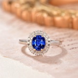 14k Gold 1.65 Ct Natural Sapphire & Diamond Ring