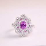 14k Gold 2.07 Ctw Natural Sapphire & Diamond Ring/pendant