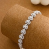 14k Gold 3.93 Ctw Natural H Diamond Bracelet