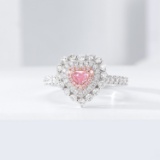 14k Gold 0.77 Ctw Natural Pink Diamond & Diamond Ring
