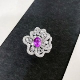 14k Gold 3.66 Ctw Natural Sapphire & Diamond Ring