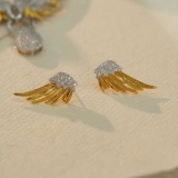 14k Gold 0.28 Ct Natural H Diamond Earrings
