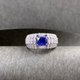 14k Gold 2.79 Ctw Natural Sapphire & Diamond Ring
