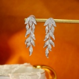 14k Gold 0.74 Ct Natural H Diamond Earrings