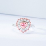 14k Gold 0.92 Ctw Natural Pink Diamond & Diamond Ring