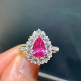14k Gold 2.37 Ctw Natural Padparadscha Sapphire & Diamond Ring/pendant