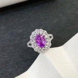 14k Gold 2.98 Ctw Natural Sapphire & Diamond Ring/pendant