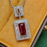 14k Gold 2.49 Ctw Natural Ruby & Diamond Pendant