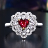 14k Gold 1.11 Ctw Natural Ruby & Diamond Ring