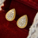 14k Gold 0.56 Ct Natural H Diamond Earrings