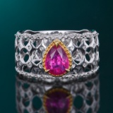14k Gold 1.21 Ctw Natural Sapphire & Diamond Ring