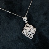 14k Gold 0.85 Ct Natural H Diamond Necklace