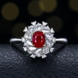 14k Gold 1.21 Ctw Natural Ruby & Diamond Ring/pendant