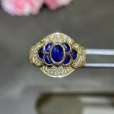 14k Gold 2.12 Ctw Natural Sapphire & Diamond Ring