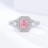 14k Gold 0.93 Ctw Natural Pink Diamond & Diamond Ring
