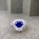 14k Gold 3.43 Ctw Natural Sapphire & Diamond Ring