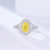 Gia Certified 14k Gold 1.71 Ctw Natural Yellow Diamond & Diamond Ring