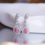 14k Gold 0.64 Ctw Natural Pink Diamond & Diamond Earrings