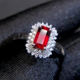 14k Gold 1.03 Ct Natural Ruby & Diamond Ring