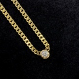 14k Gold 0.3 Ct Natural H Diamond Necklace