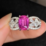 14k Gold 2.9 Ctw Natural Sapphire & Diamond Ring