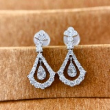 14k Gold 0.6 Ct Natural H Diamond Earrings